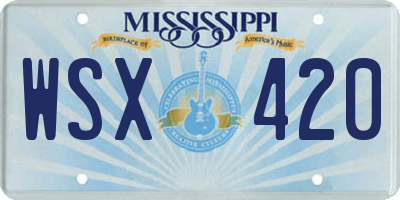 MS license plate WSX420