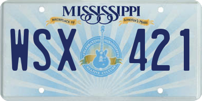 MS license plate WSX421
