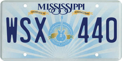 MS license plate WSX440
