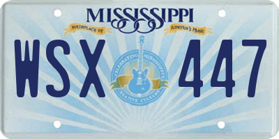 MS license plate WSX447