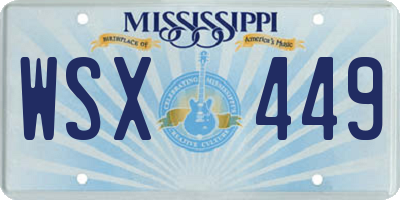 MS license plate WSX449