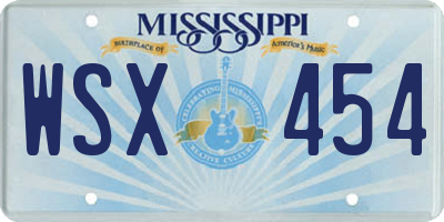MS license plate WSX454