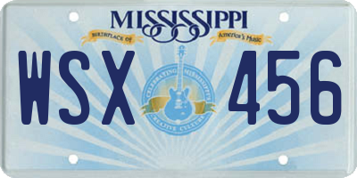 MS license plate WSX456