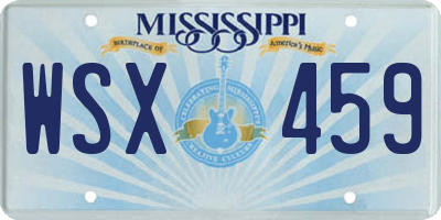 MS license plate WSX459