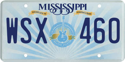 MS license plate WSX460