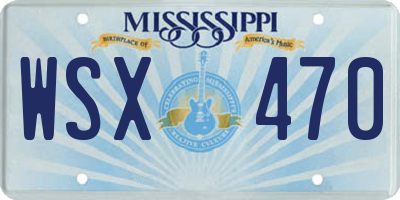 MS license plate WSX470