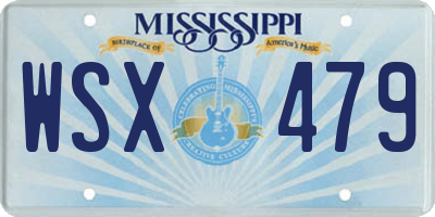 MS license plate WSX479