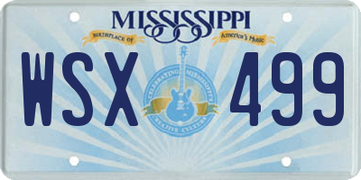MS license plate WSX499