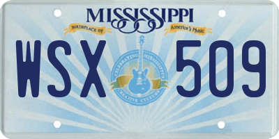 MS license plate WSX509