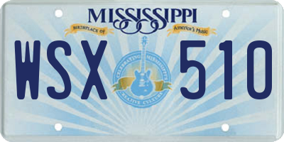 MS license plate WSX510