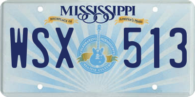 MS license plate WSX513