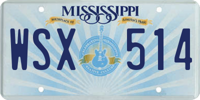 MS license plate WSX514