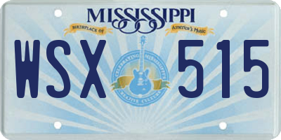MS license plate WSX515