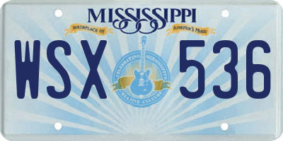 MS license plate WSX536