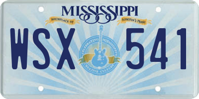MS license plate WSX541