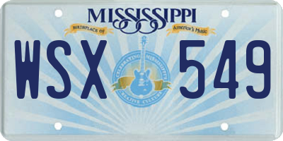 MS license plate WSX549