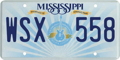 MS license plate WSX558