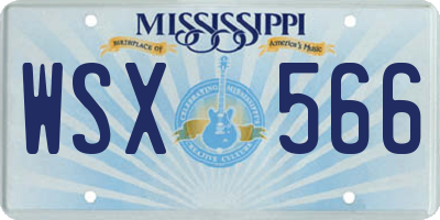 MS license plate WSX566