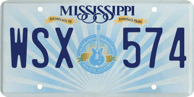 MS license plate WSX574