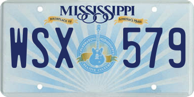 MS license plate WSX579