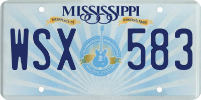 MS license plate WSX583