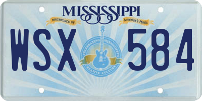 MS license plate WSX584
