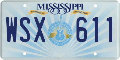 MS license plate WSX611
