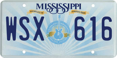 MS license plate WSX616