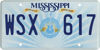 MS license plate WSX617