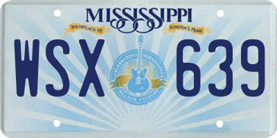 MS license plate WSX639