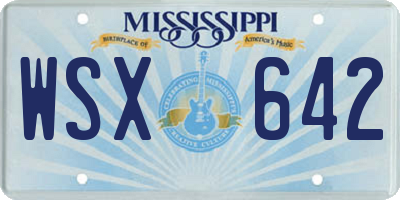 MS license plate WSX642