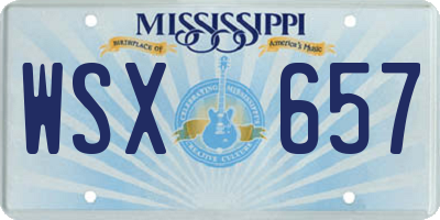 MS license plate WSX657