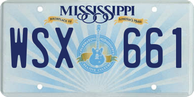 MS license plate WSX661