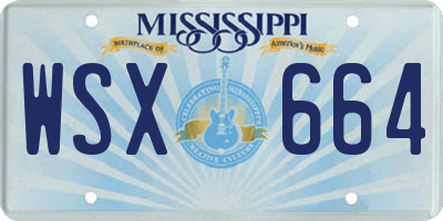 MS license plate WSX664