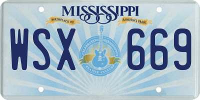 MS license plate WSX669