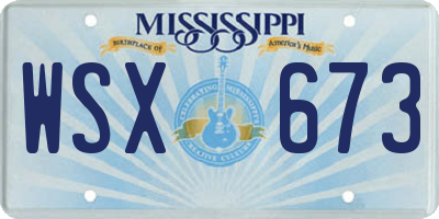 MS license plate WSX673