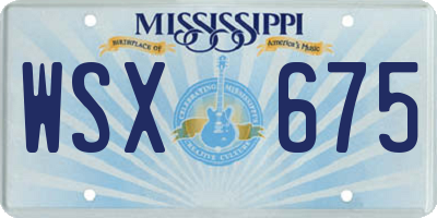 MS license plate WSX675