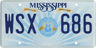 MS license plate WSX686