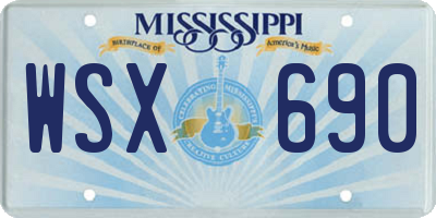 MS license plate WSX690
