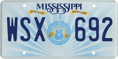 MS license plate WSX692