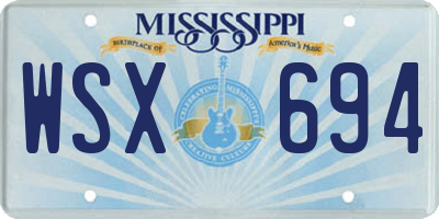 MS license plate WSX694