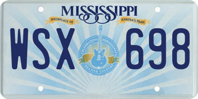MS license plate WSX698