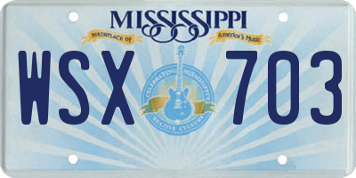 MS license plate WSX703
