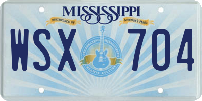 MS license plate WSX704