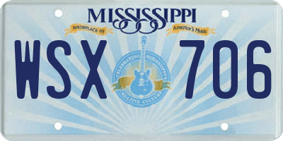 MS license plate WSX706