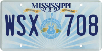 MS license plate WSX708