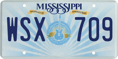 MS license plate WSX709