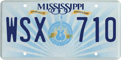 MS license plate WSX710