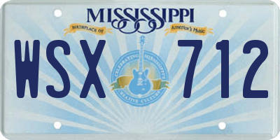MS license plate WSX712