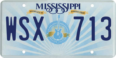 MS license plate WSX713